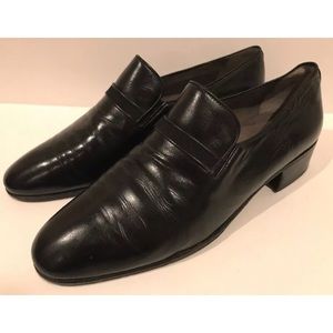VTG Black Leather Italian Loafers J.R. Barrett 7